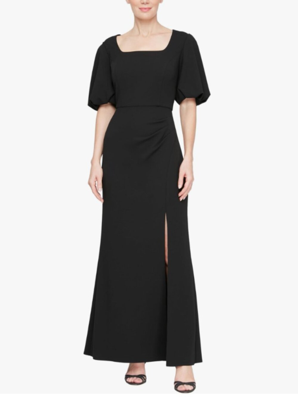Alex Evenings Square Neck Mother of The Bride Balloon Formal Gown (Black, 14)